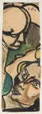 Renato Guttuso, Volti, mixed media on paper applicata on canvas