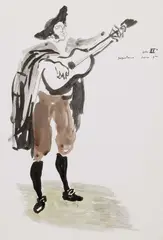 Renato Guttuso, Popolano, watercolour on paper