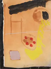 Gastone Breddo, Senza titolo, 1955, tempera on paper applicata on canvas