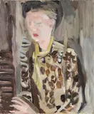 Bruno Cassinari, Ritratto femminile, oil on canvas tesa on panel
