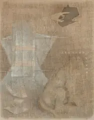 Carlo Guarienti, Mastino napoletano, 1983, mixed media on canvas