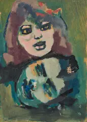 Figure by Mino Maccari, oil on tavoletta, offered May 2026