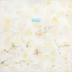 Non cielo by Luca Alinari, 1974, mixed media on compensato, offered May 2026