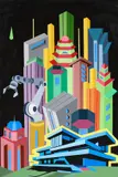 Tancredi Fornasetti, Biografia urbana, 2025, acrylic on canvas