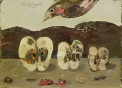 Antonio Possenti, Frutta, oil on canvas tesa on compensato