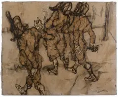 Claude Weisbuch, Parade des Polichinelles, 1960, oil on canvas