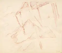 Tullio Crali, Traversando la notte, 1961, gouache on paper