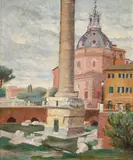 Alberto Ziveri, Colonna Traiana, oil on canvas