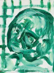Virgilio Guidi, Figura, oil on canvas board