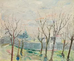 Adriano Spilimbergo, Paesaggio con alberi, 1952, oil on canvas