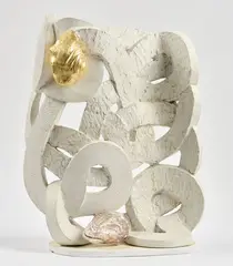 Ucraina (Serpenti intrecciati) by Gabriele Perugini, 2022, Scultura in gesso con doratura e argentatura, offered May 2026