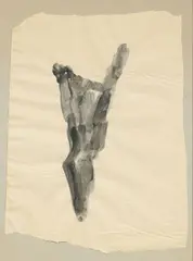 Leoncillo Leonardi, Corpo dolente, 1958, gouache on paper applicata on cardboard grigio