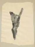 Leoncillo Leonardi, Corpo dolente, 1958, gouache on paper applicata on cardboard grigio