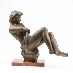 Fanciulla nuda (Volante) by Quinto Martini, 1940, scultura in bronze, offered Apr 2026