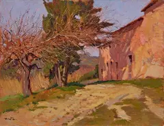 Villa Giorgia, Livorno by Angiolo Volpe, oil on cardboard, offered Apr 2026