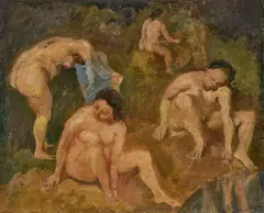 Bagnanti by Luigi Montanarini, 1939, oil on canvas, offered Apr 2026