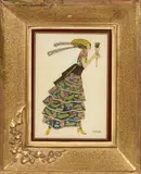 Mela Köhler, Figura femminile, pittura on cristallo and foglia oro