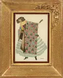 Mela Köhler, Figura femminile, pittura on cristallo and foglia oro