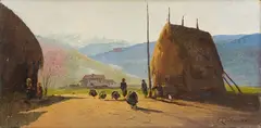 I pagliai by Ferruccio Rontini, 1937, oil on canvas, offered Apr 2026