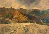 Ferruccio Rontini, Montagna, Vicchio, 1953, oil on compensato