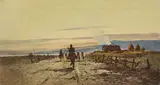 Ferruccio Rontini, Il rientro della mandria, 1937, oil on canvas