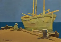 Giovanni March, Marina, oil on cardboard