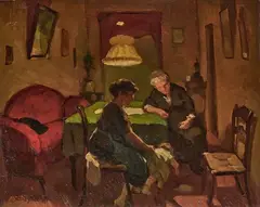 Figure in un interno by Cafiero Filippelli, 1928, oil on compensato, offered Apr 2026