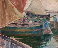 Barche by Francesco Fanelli, oil on panel, offered Apr 2026