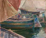 Francesco Fanelli, Barche, oil on panel