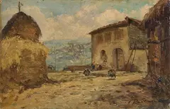 Ferruccio Rontini, Guardando Vicchio, 1944, oil on panel