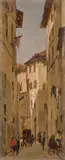 Giovanni Lomi, Vicolo, oil on compensato