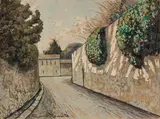 Gino Romiti, Via dell'Ambrogiana, oil on faesite