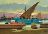Renato Natali, Marina, oil on panel