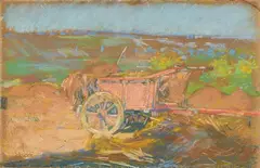 Silvio Bicchi, Carro rosso, pastel on paper