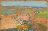 Silvio Bicchi, Carro rosso, pastel on paper