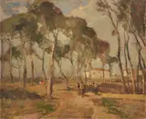 Ludovico Tommasi, Pineta, oil on cardboard