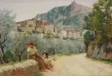 Filadelfo Simi, La sosta, oil on tavoletta