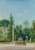 Lorenzo Gelati, Giardino, oil on canvas
