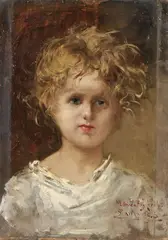 Pompeo Mariani, Ritratto di bambina, 1886, oil on panel