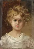 Pompeo Mariani, Ritratto di bambina, 1886, oil on panel