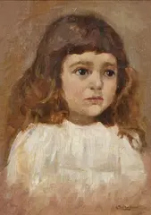 Angelo Dall'Oca Bianca, Ritratto di bimba, oil on canvas