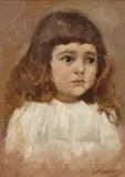 Angelo Dall'Oca Bianca, Ritratto di bimba, oil on canvas