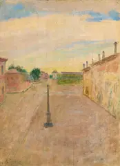 Piazza di Massa Lombarda by Angelo Torchi, oil on panel, offered Apr 2026