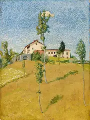 Paesaggio agreste by Angelo Torchi, oil on cardboard, offered Apr 2026