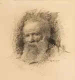 Ferdinando Bialetti, Testa di vecchio, inchiostro on paper