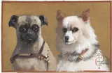 Carlo Pittara, Due cani, mixed media on cardboard