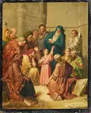Antonio Sibella, Gesù tra i Dottori, 1872, oil on paper riportata on panel