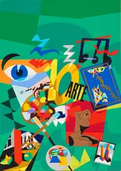Ugo Nespolo, Senza titolo, screenprint a colori