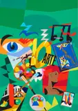 Ugo Nespolo, Senza titolo, screenprint a colori