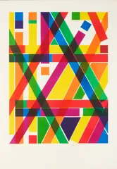 Piero Dorazio, Senza titolo, 1966, lithograph a colori